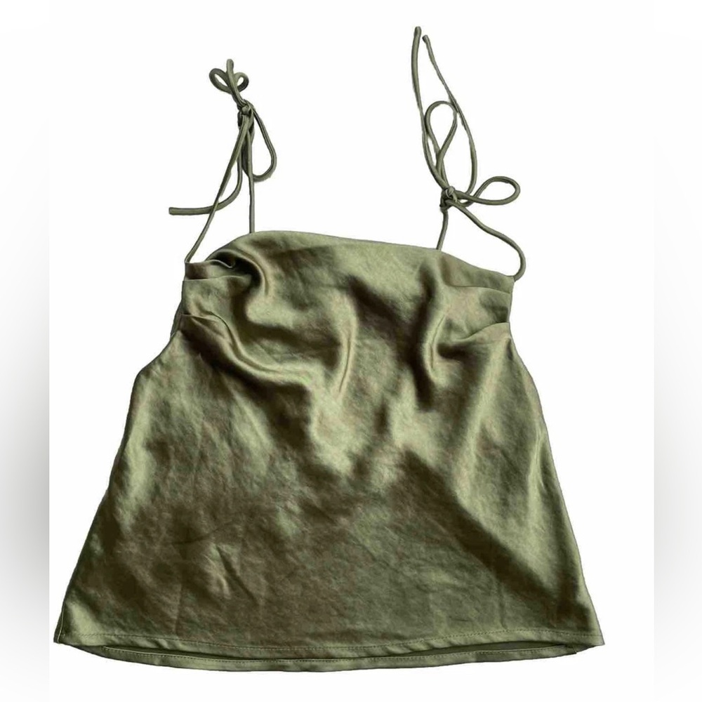 Princess Polly Blakely Tank sTop Green Tie-Strap Camisole